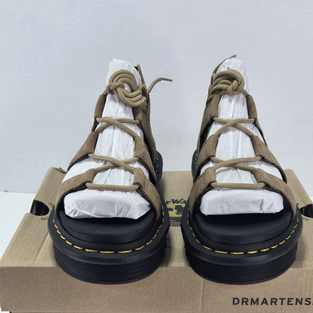 Dr. Martens Nartilla Gladiator Tan Tumbled Nubuck Leather Platform Sandal Size 7 - Picture 3 of 11